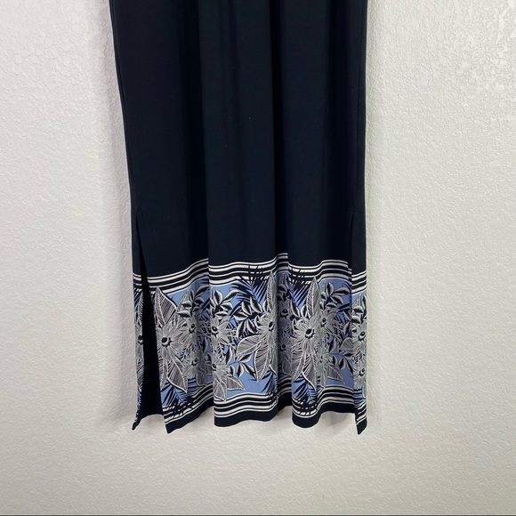 J. Jill Wearever Collection Black Floral Faux Wrap Dress - Picture 4 of 7